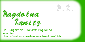 magdolna kanitz business card